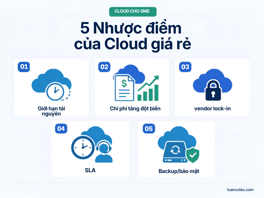5 rủi ro khi SME dùng cloud giá rẻ lâu dài