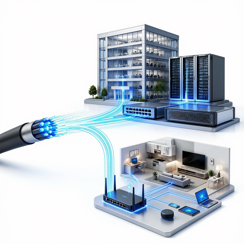 Internet cáp quang doanh nghiệp và hộ gia đình
